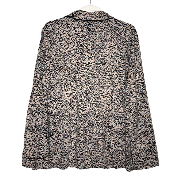 Alfani Intimates Leopard Long Sleeve Button Down Pajama Top & Bottoms Set XL Pjs - Picture 10 of 16